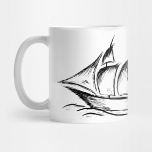 Hand drawn yacht Mug